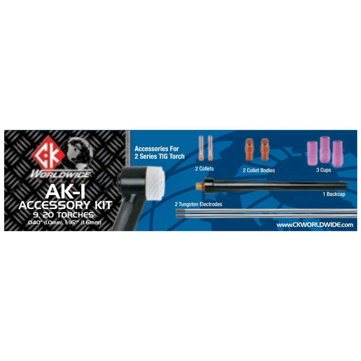 CK Worldwide 2 Series TIG Torch Accessory Kit (AK-1) - Image 2