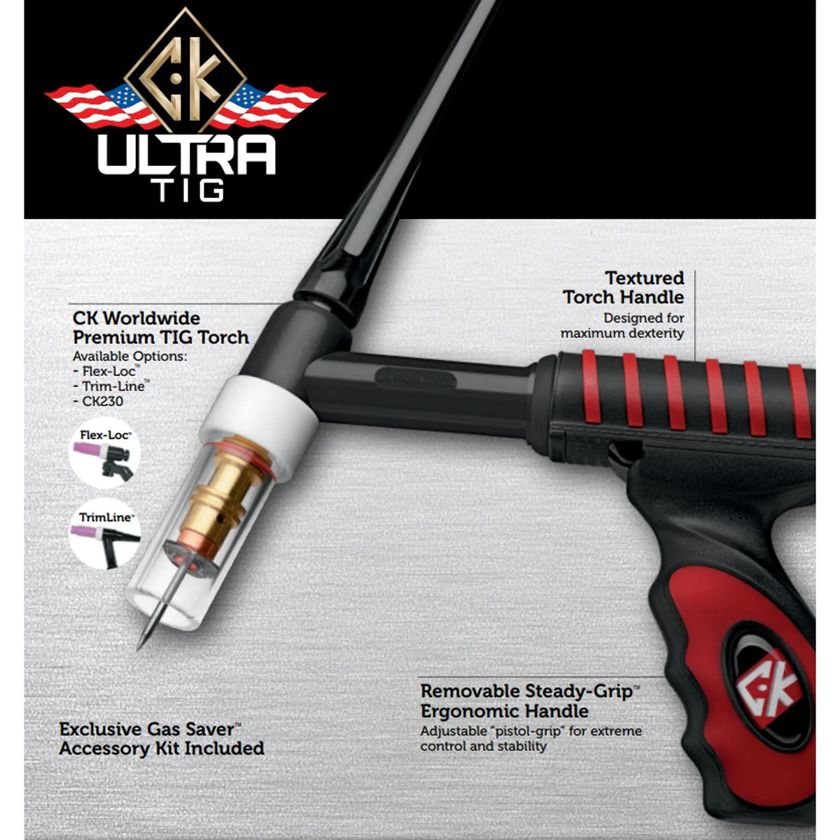 CK Worldwide Water Cooled UltraTIG Flexloc Superflex TIG Torch (USFL25XXSF) - Image 4