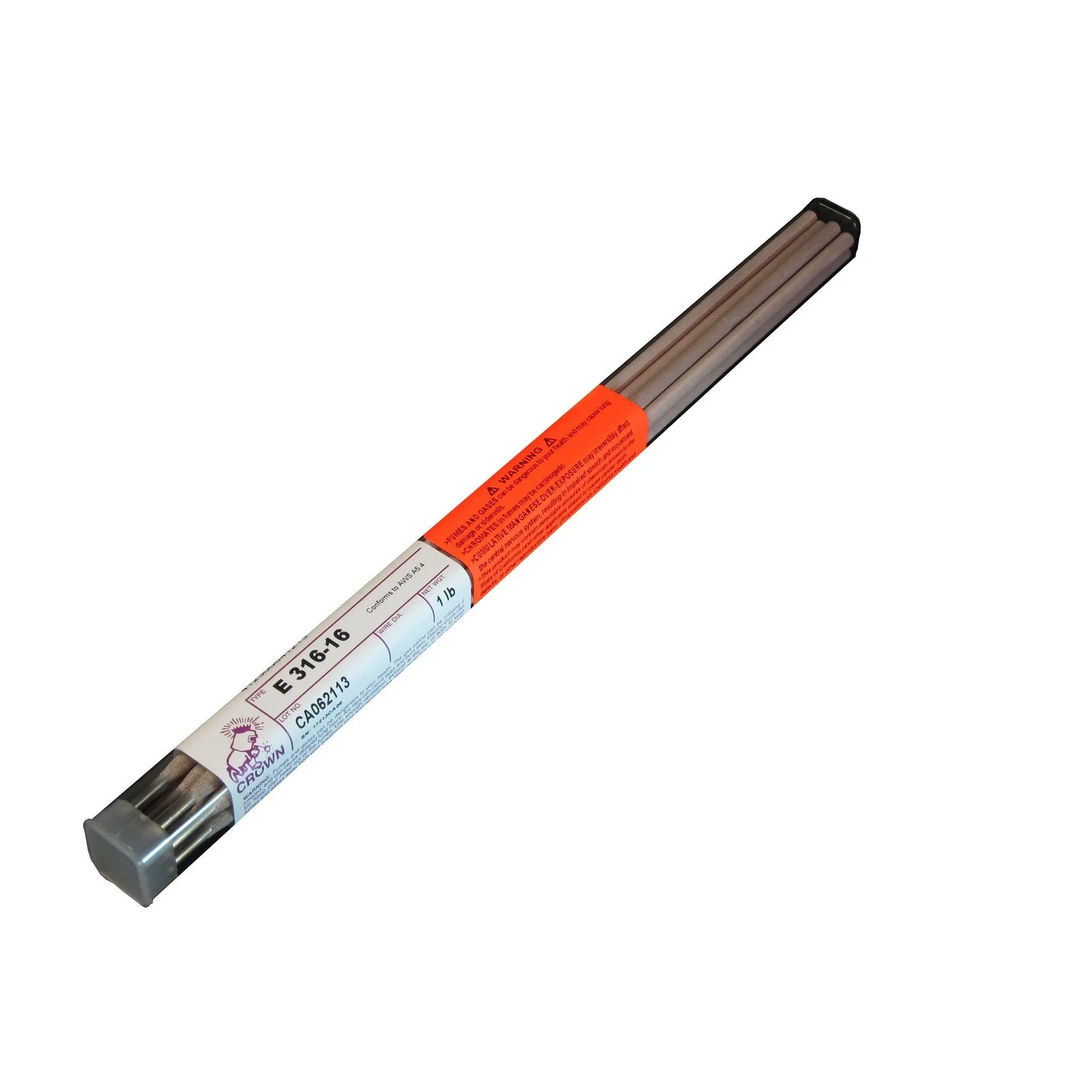 Crown Alloy 3/32 E 316-16 BR.PKG. Stainless Steel ELECTRODE 1 lb TUBE (SE316/EN-BP)