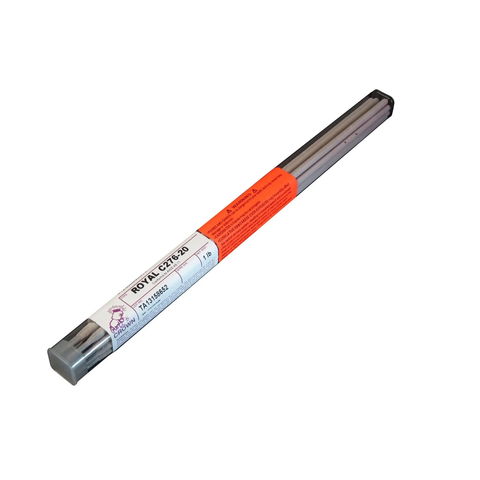 Crown Alloy 3/32 ROYAL C276-20 BR.PK Nickel-Chromium-Moly (E NiCrMo-4) ELECTRODE 1 lb TUBE (REC276/EN-BP)