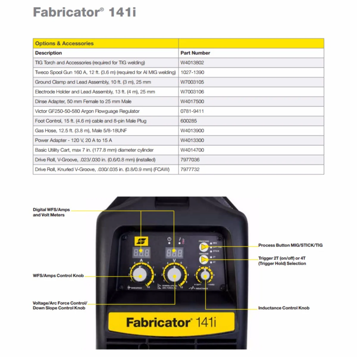 ESAB Fabricator 141i Multi Process Welding System, TIG Torch, and Foot Control (W1003141) - Image 6
