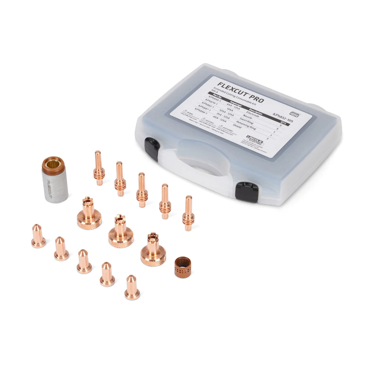 Lincoln FlexCut PRO 105A Extended Cutting Consumables Kit (KP5832-105)