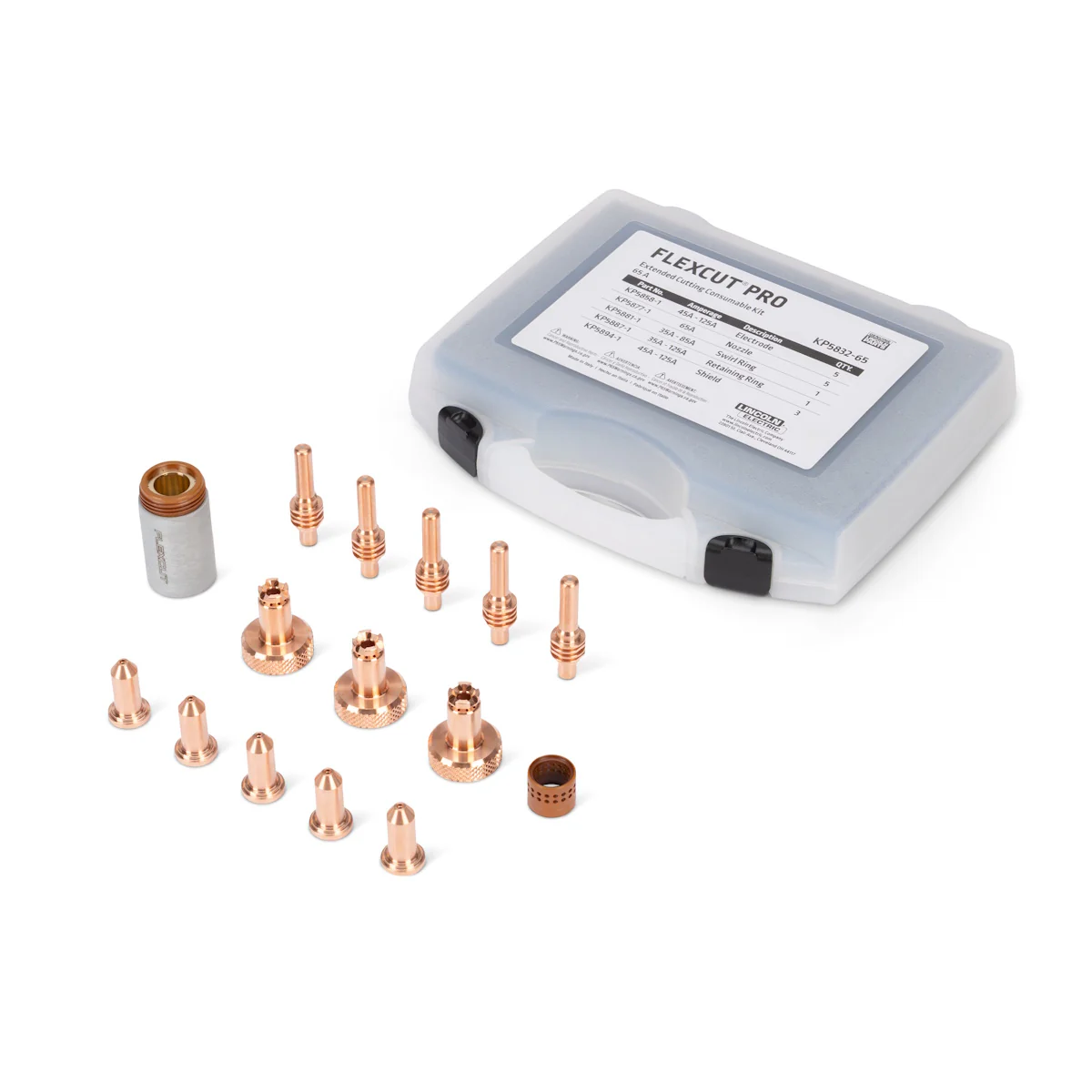 Lincoln FlexCut PRO 65A Extended Cutting Consumables Kit (KP5832-65)