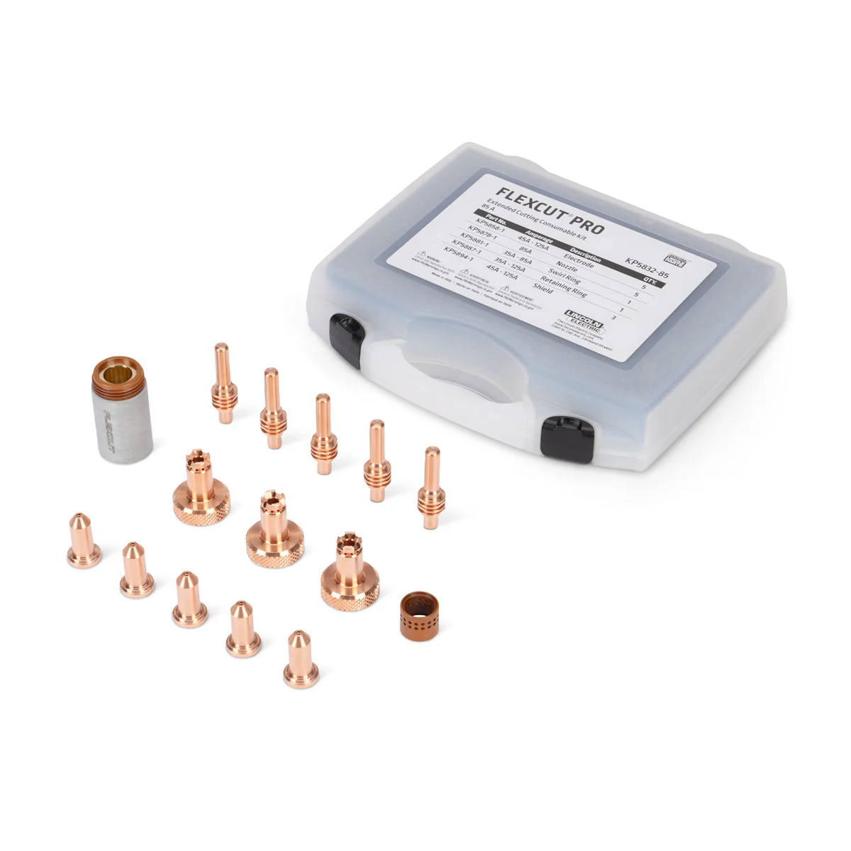 Lincoln FlexCut PRO 85A Extended Cutting Consumables Kit (KP5832-85)