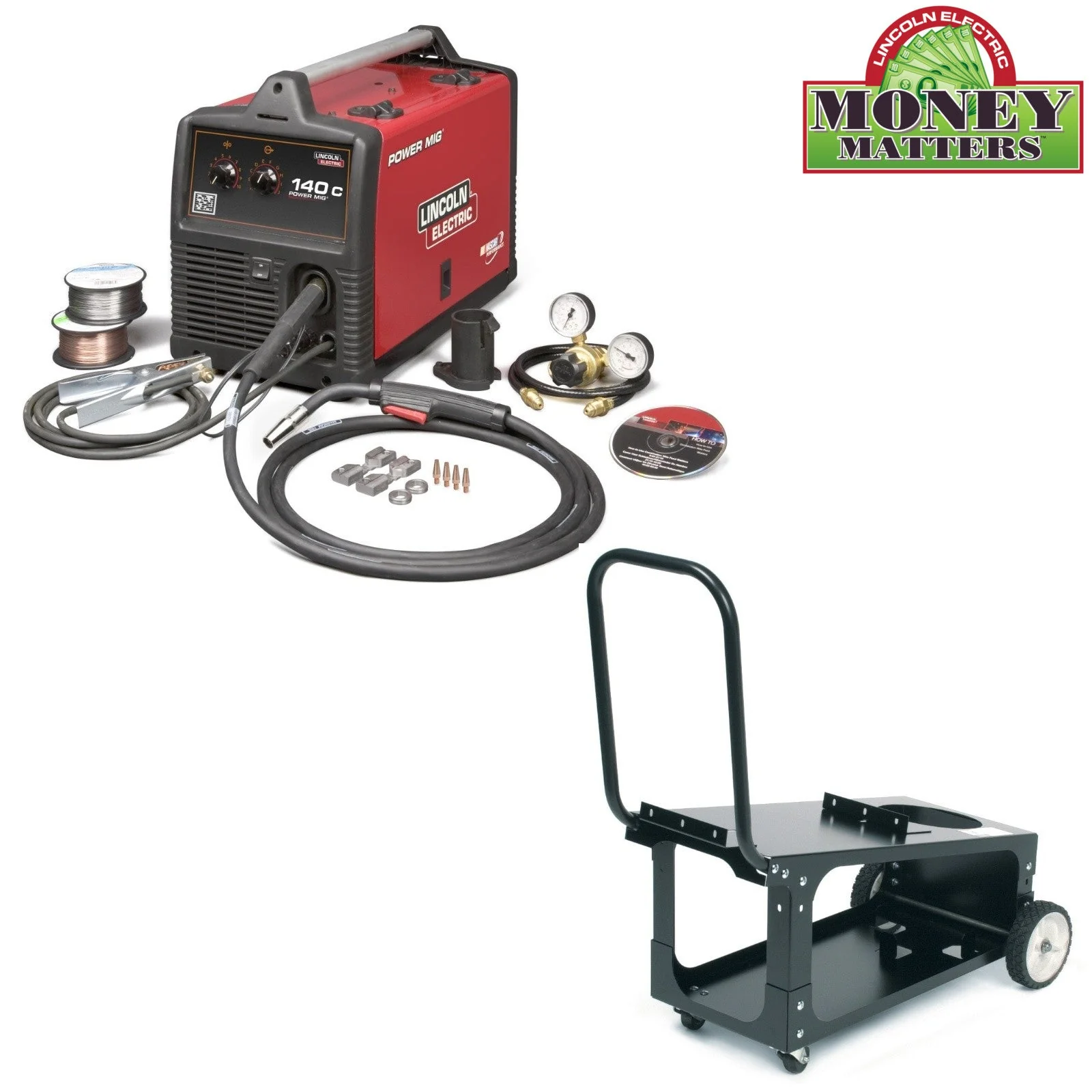 Lincoln Power MIG 140C MIG Welder with Cart (K2471-2) - Image 4