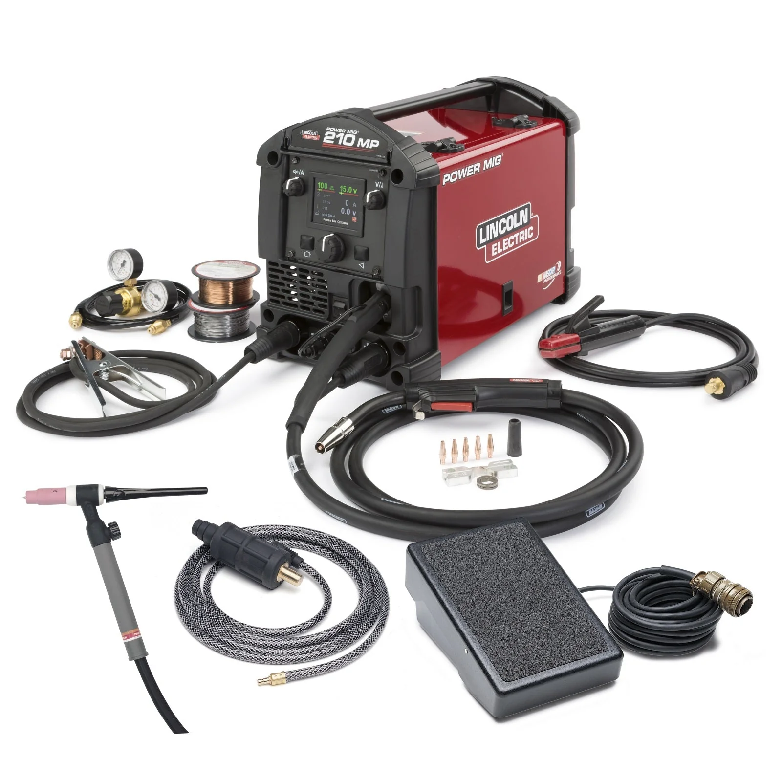 Lincoln Power MIG 210 MP Welder w/ TIG Kit and HD Cart (K4195-2) - Image 7