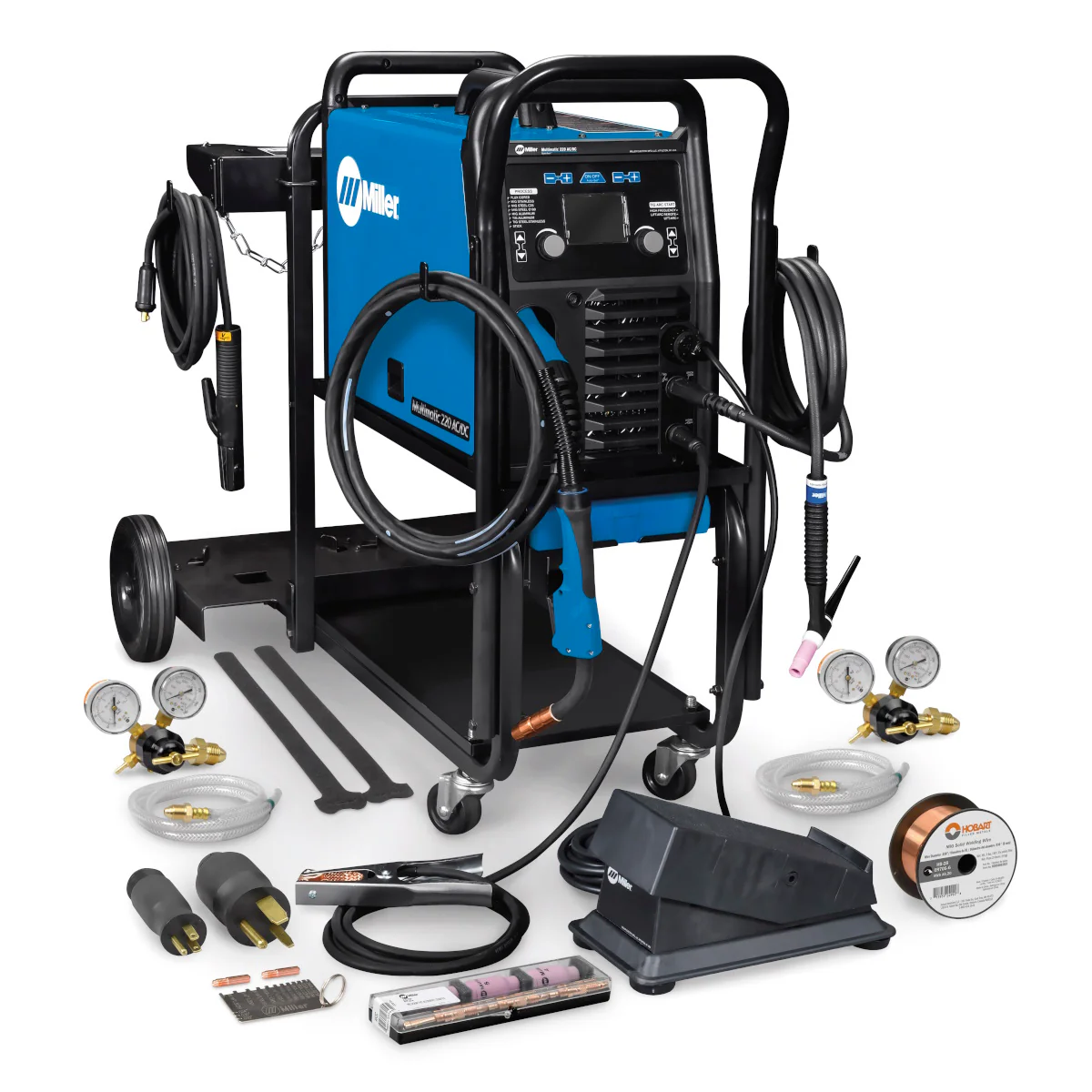 Miller Multimatic 220 AC/DC Multiprocess Welder w/Dual Cylinder Cart (951000070) - Image 2