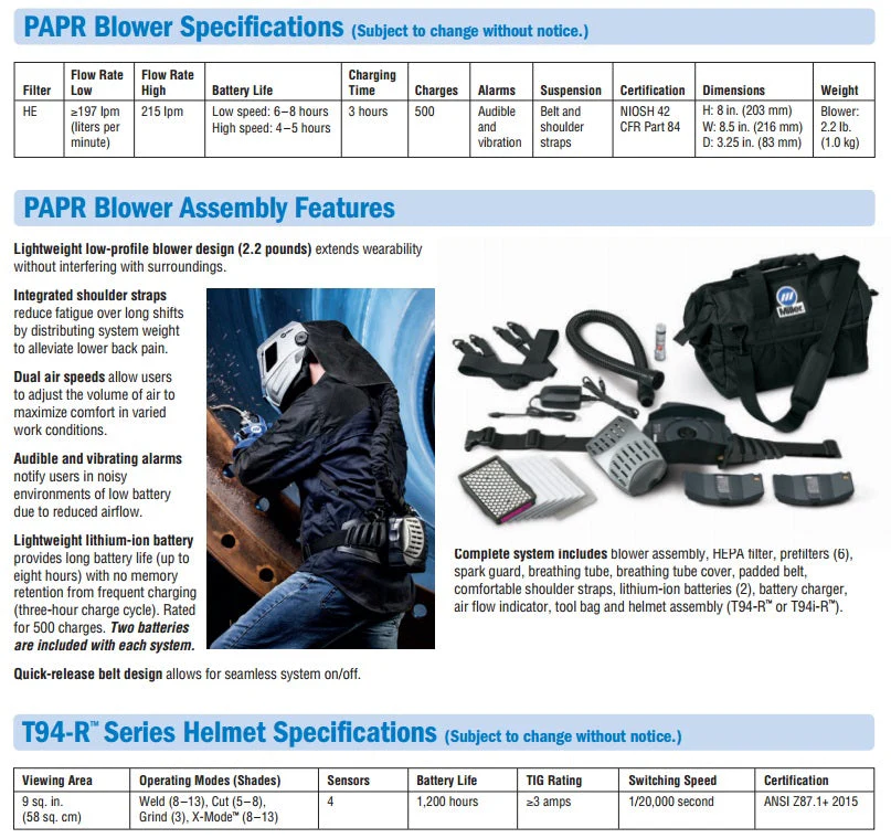 Miller PAPR System w/T94i-R Helmet (264575) - Image 6