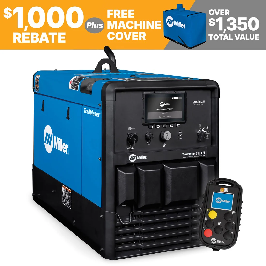 Miller Trailblazer 330 EFI Welder/Generator w/Excel Power and WIC (907832002)