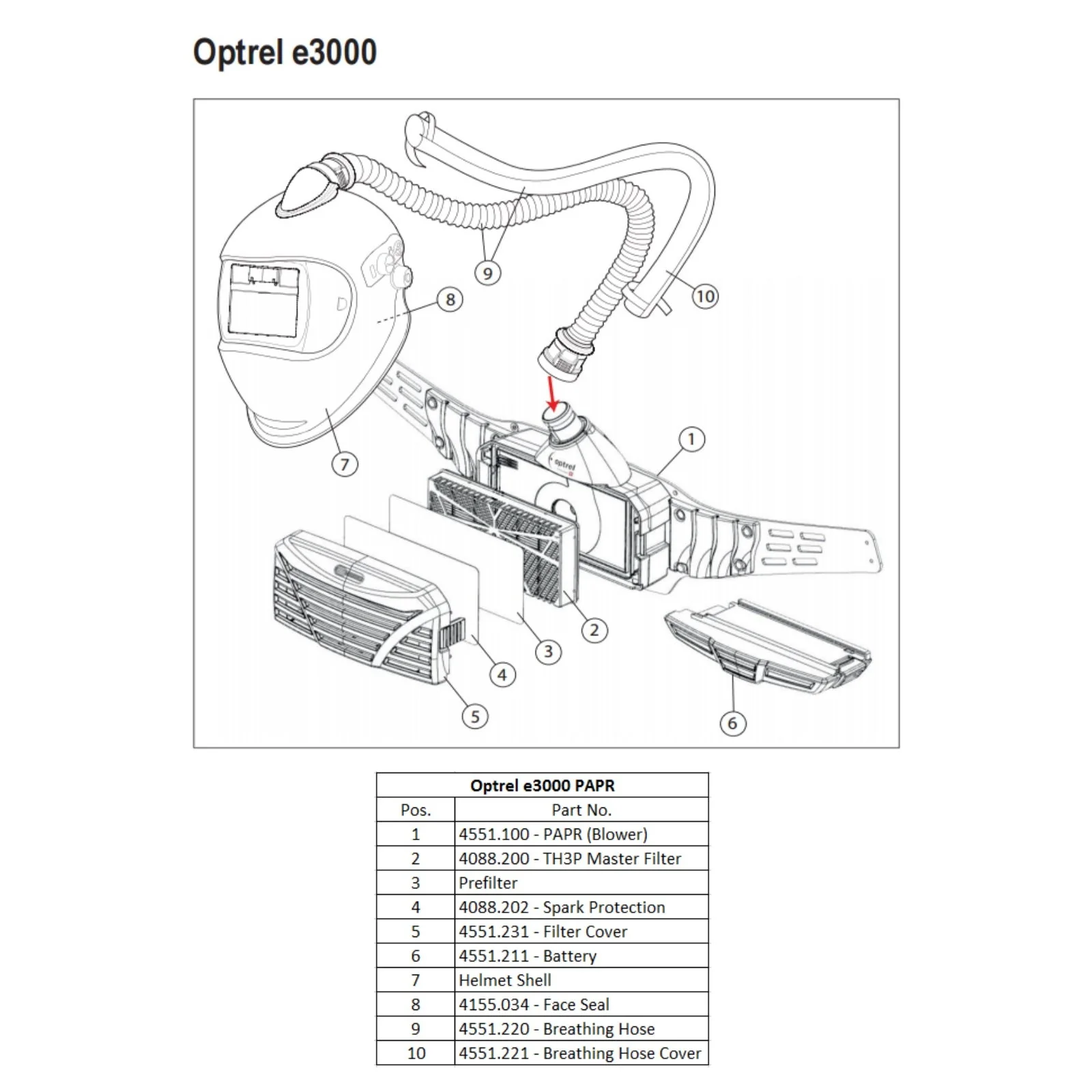 Optrel Spark Protector for e3000 PAPR (4088.202) - Image 2