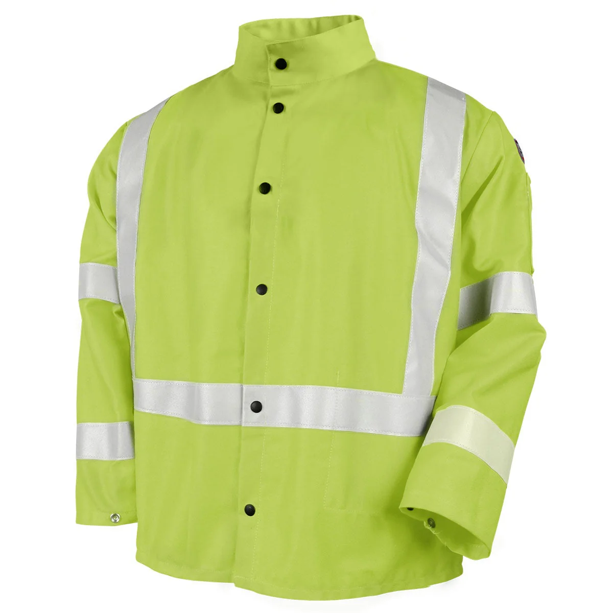 Revco Black Stallion 9oz Lime Safety Welding Jacket w/FR Reflective Tape (JF1012-LM) - Image 9