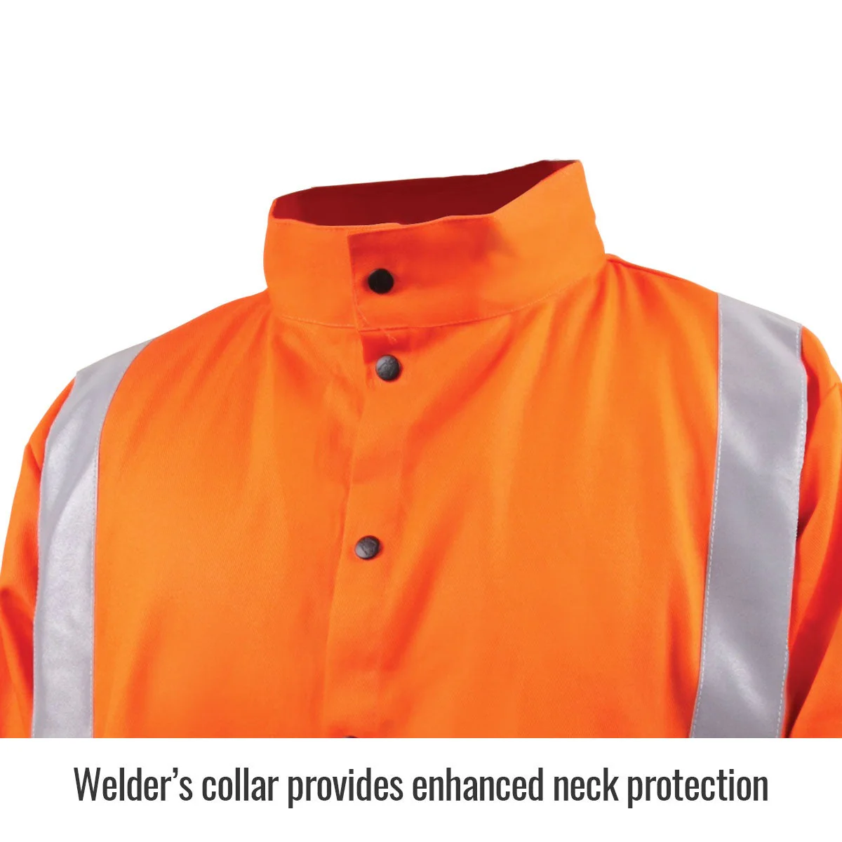 Revco Black Stallion 9oz Orange Safety Welding Jacket w/FR Reflective Tape (JF1012-OR) - Image 3
