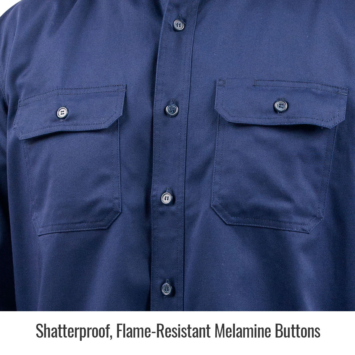 Revco Black Stallion AR/FR Navy Cotton Work Shirt (WF2110-NV) - Image 3