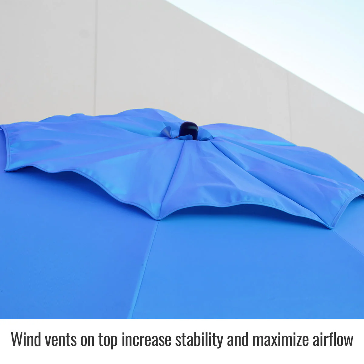 Revco Black Stallion Blue FR Industrial Umbrella with Stand (UB250-BLU) - Image 4