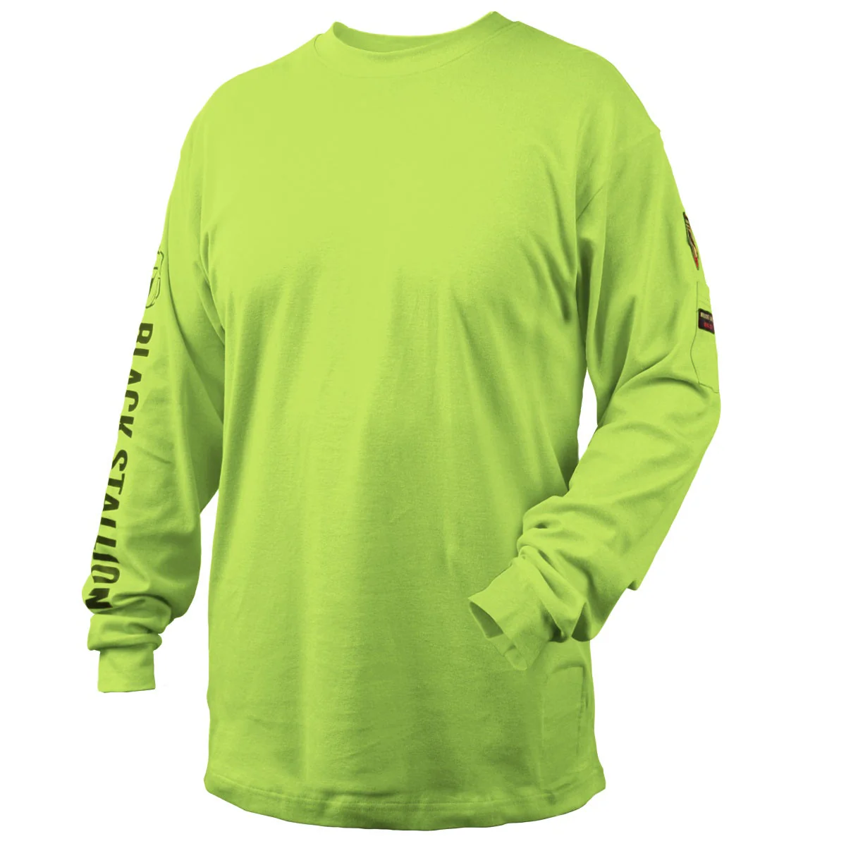 Revco Black Stallion Lime Green 7oz FR Knit Welding Shirt (TF2510-LM) - Image 3