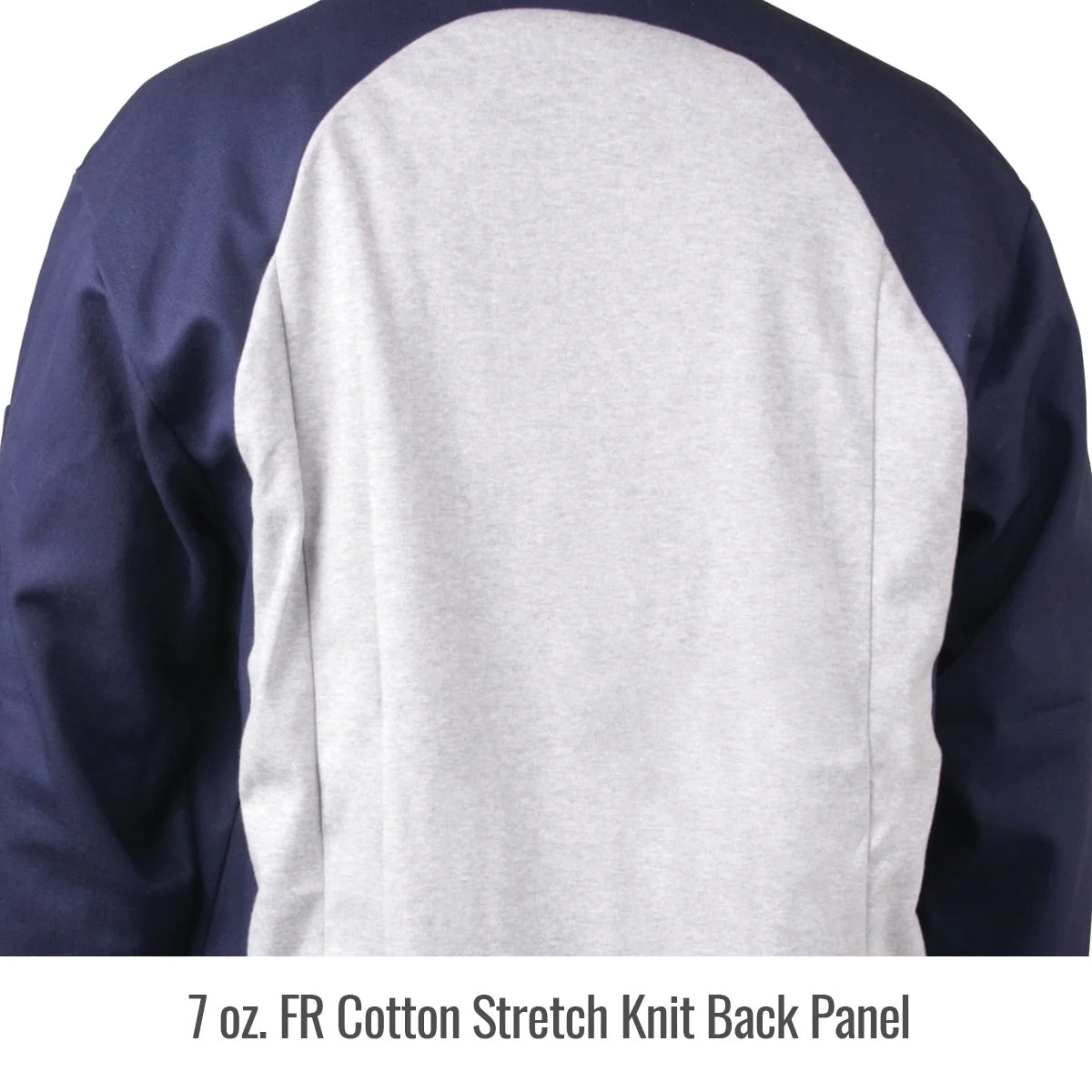 Revco Black Stallion Navy/Gray Stretch-Back FR Cotton Welding Jacket (JF1625-NG) - Image 4
