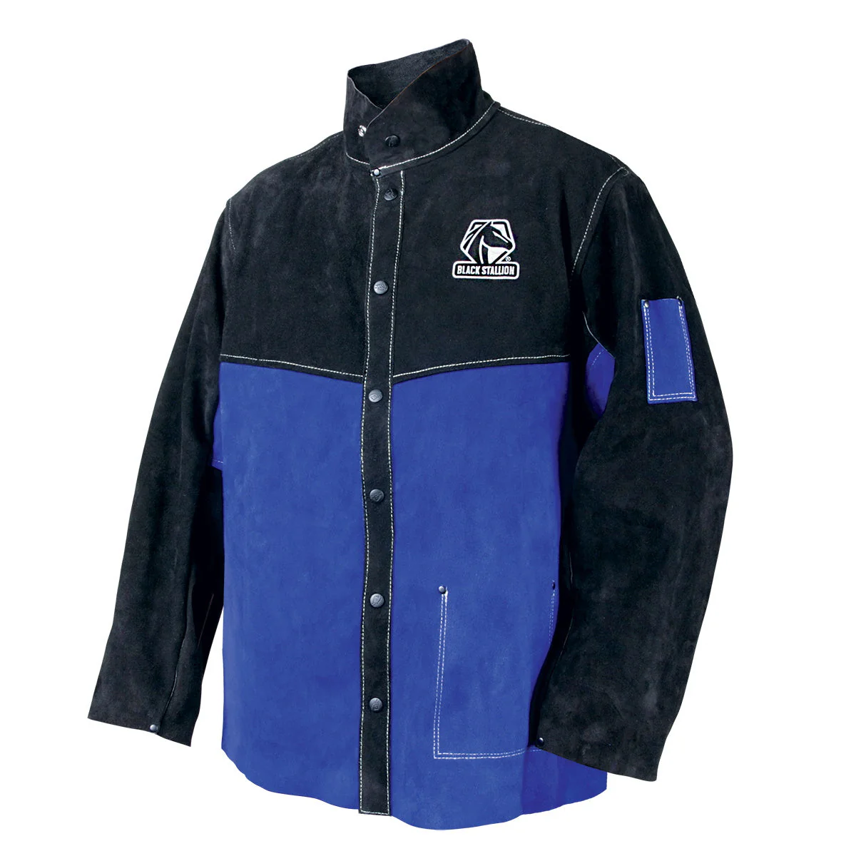 Revco Black Stallion Royal Blue/Black Color Block Leather Welding Jacket (JL1030-BB) - Image 7