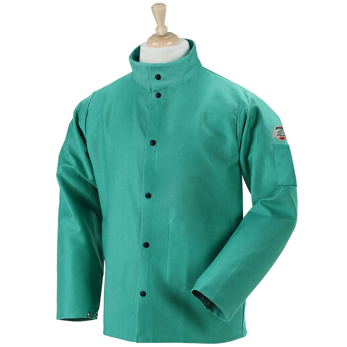 Revco Black Stallion TruGuard 200 9oz Green FR Cotton Welding Jacket 36" (F9-36C) - Image 7