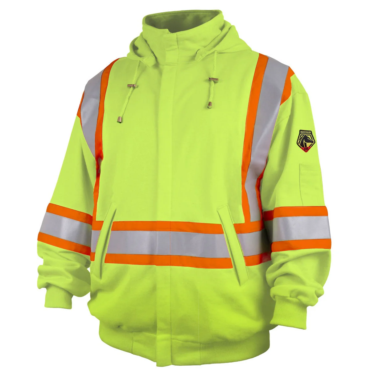 Revco Black Stallion TruGuard 200 9oz Lime Full-Zip Hooded Sweatshirt (JF1332-LM) - Image 9