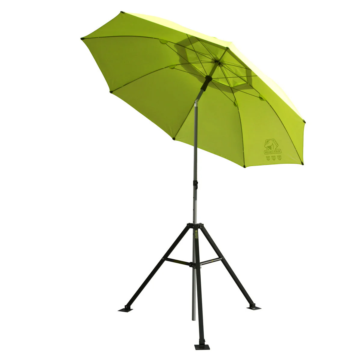 Revco Black Stallion Yellow/Lime FR Industrial Umbrella with Stand (UB250-YEL) - Image 3